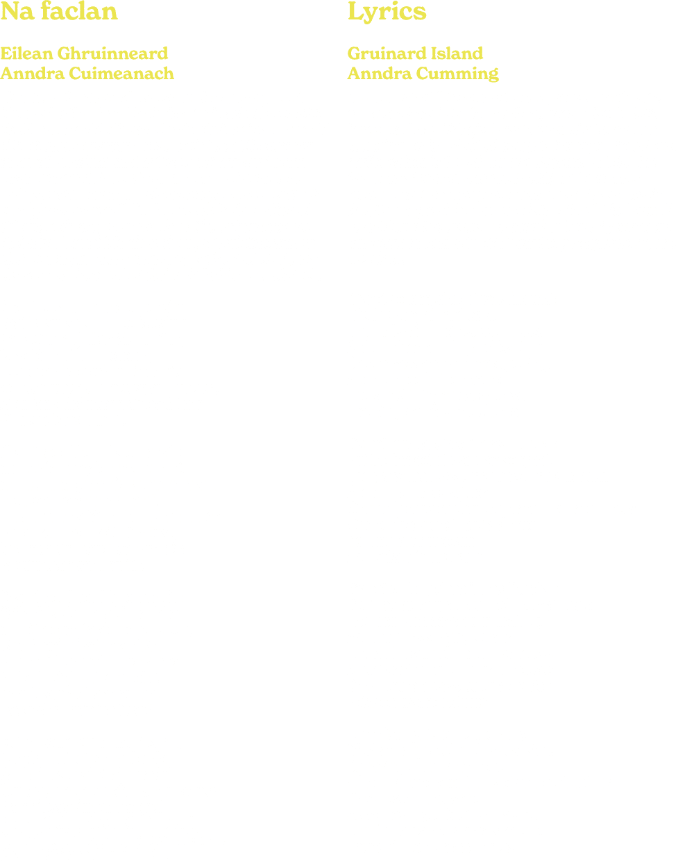 Na faclan Eilean Ghruinneard Anndra Cuimeanach Tha Eilean Ghruinneard mu leth-mhile a-mach gu muir bhon an Leathad fa...