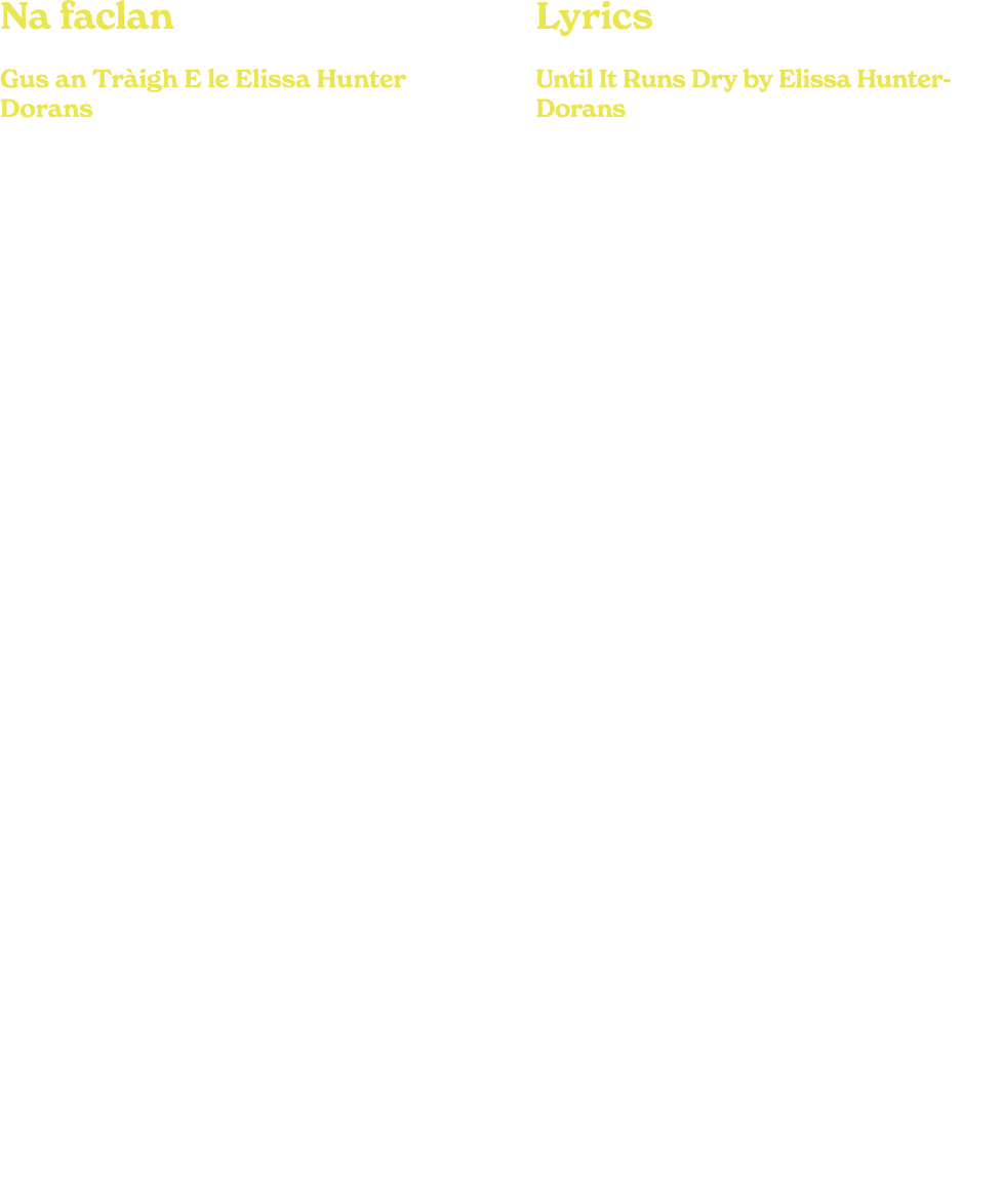 Na faclan Gus an Tr igh E le Elissa Hunter Dorans F or-uisge glan air a mhilleadh le mac-an-duine - Geir, ola is cei...