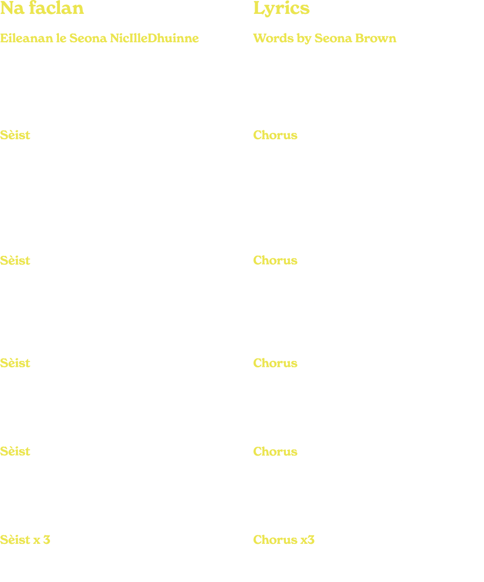 Na faclan Eileanan le Seona NicIlleDhuinne Tha teas na gr ine s or dhol am meud is saogh’l c ch a’ ch il’ ann an cunn...