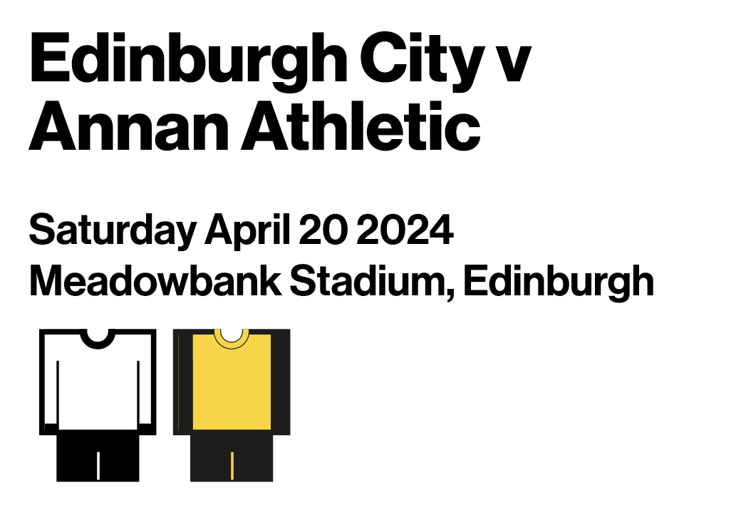 Edinburgh City v Annan Athletic Saturday April 20 2024 Meadowbank Stadium, Edinburgh 