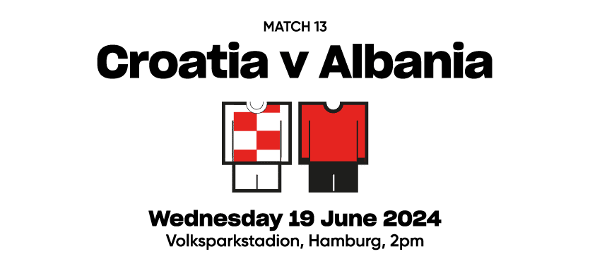 Match 13 Croatia v Albania  Wednesday 19 June 2024 Volksparkstadion, Hamburg, 2pm