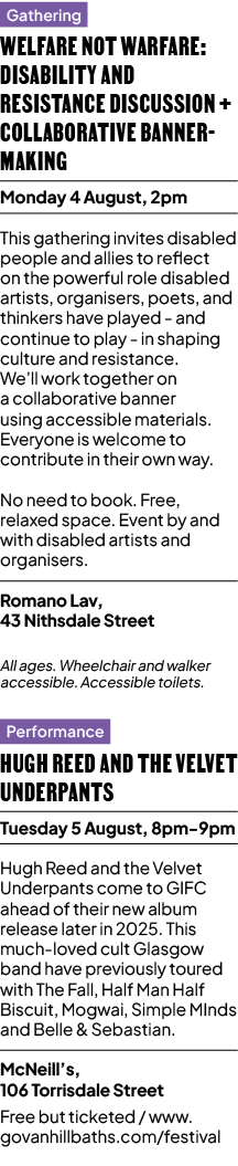 Gathering Welfare Not Warfare: Disability and Resistance Discussion + collaborative Banner Making Monday 4 August, 2p...