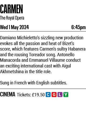 CARMEN The Royal Opera Wed 1 May 2024 6:45pm Damiano Michieletto s sizzling new production evokes all the passion and   