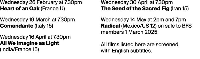 Wednesday 26 February at 7.30pm Heart of an Oak (France U) Wednesday 19 March at 7.30pm Comandante (Italy 15) Wednesd...